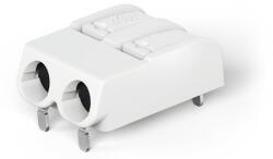 Wago THR PCB terminal block; push-button; 1.5 mm2; Pin spacing 6 mm; 2-pole; Push-in CAGE CLAMP®; in tape-and-reel packaging; 1, 50 mm2; white (2061-1602/998-404)