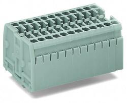 Wago Terminal strip; 6-pole; without push-buttons; with snap-in mounting feet; for plate thickness 0.6 - 1.2 mm; Fixing hole 3.5 + 0.1 mm Ø; 2.5 mm2; CAGE CLAMP®; 2, 50 mm2; gray (869-156)