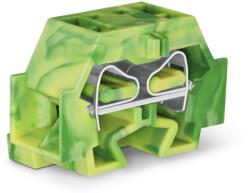 Wago 4-conductor terminal block; without push-buttons; with fixing flange; for screw or similar mounting types; Fixing hole 3.2 mm Ø; 4 mm2; CAGE CLAMP®; 4, 00 mm2; green-yellow (262-337)