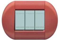 Bticino Placa ornament , 3 module, rosu de siena, living light, BTICINO (LNB4803SI)