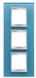 Gewiss Placa ornament CProiector HORUS LUX international - IN GLASS - 2+2+2 modul VERTICAL - AQUAMARINE - CProiector HORUS (GW16227CA)