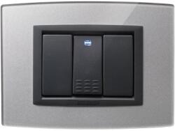 Master Placa Vitra sticla titan sclipitor, 3 module, mod comanda gri (39VT253)
