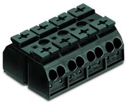 Wago 4-conductor chassis-mount terminal strip; 4-pole; without ground contact; 1 snap-in foot per pole; 4 mm2; 4, 00 mm2; black (862-534)