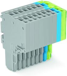 Wago 2-conductor female connector; 1.5 mm2; 9-pole; 1, 50 mm2; gray, blue, green-yellow (2020-209/000-038)