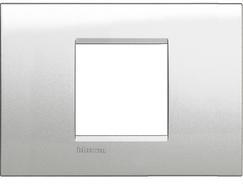 Bticino Placa ornament , 2 module, Moonlight silver, living light, BTICINO (LNA4819GL)