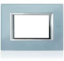 Bticino PLACA ORNAMENT 4 MODULE STICLA BLue BTICINO AXOLUTE (HA4804VZS)
