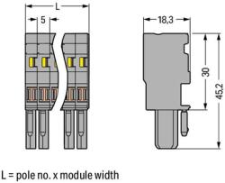 Wago 1-conductor female plug; 4 mm2; 4-pole; 4, 00 mm2; gray, blue, green-yellow (769-104/000-048)