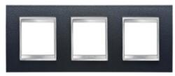 Gewiss Placa ornament CProiector HORUS LUX international - IN TECHNOPOLYMER LEATHER FINISHING - 2+2+2 modul HORIZONTAL - BLACK - CProiector HORUS (GW16226PN)