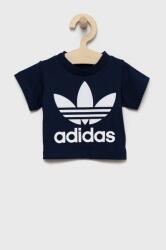 Adidas gyerek pamut póló sötétkék, nyomott mintás - sötétkék 62