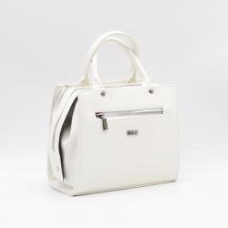 Via55 fehér erezett szögletes kicsi női rostbőr kézi / válltáska 1366