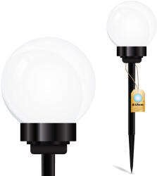Lumileds Napelemes LED kerti lámpa ATRIS szegecses fehér golyós 15cm LUMILED (LUMSOL1015)