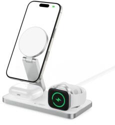 Tech-Protect A47 MagSafe vezeték nélküli töltő mobil / AirPods / Apple Watch 15W, fehér