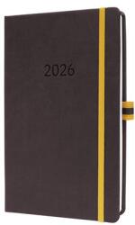 Sigel Naptár, A5, heti, 2026, kemény borító, SIGEL Linescape , szürke-sárga (L2603) - molnarpapir