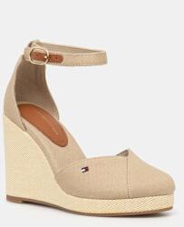 Tommy Hilfiger espadrilles FLAG HIGH WEDGE ESPAD CLOSED TOE bézs, éksarkú, FW0FW08494 - bézs Női 41