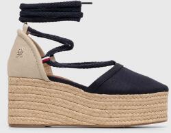 Tommy Hilfiger espadrilles CLOSED TOE LINEN FLATFORM sötétkék, női, éksarkú, FW0FW07746 - sötétkék Női 41