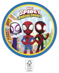  Pókember Spidey papírtányér 8 db-os 23 cm FSC (PNN94876) - oliviashop