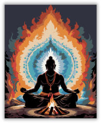  Meditáló Jógik Szent Tűz előtt - számfestő készlet
