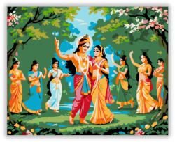  Radha és Krishna Raas Leela - számfestő készlet