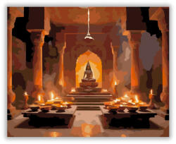  Hindu Templom Belső Aarti Ceremóniával - számfestő készlet