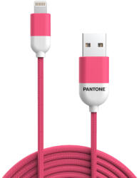 Pantone PT-LCS001-5 MFi USB-A - Lightning kábel 2.4A 1.5m - rózsaszín