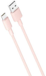 XO NB156 USB-A - Type-C kábel 2.4A 1m - rózsaszín