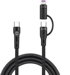 Forever Type-C - Lightning/Type-C kábel 60W 1m - fekete