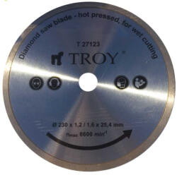 TROY Disc diamantat continuu pentru portelan, ceramica si marmura Troy 27123, O230x1.6 1.2 mm (T27123) Disc de taiere