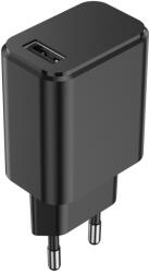 Setty hálózati töltő 1xUSB-A csatlakozással + Type-C kábel 3A - fekete