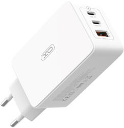 XO CE13 hálózati töltő 1xUSB-A és 2xUSB-C csatlakozással PD QC3.0 65W - fehér