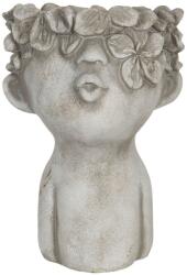 Clayre & Eef Ghiveci din ceramica gri 17 cm x 17 cm x 25 h (6TE0327L)