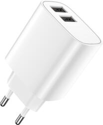 Forever LS-03 hálózati töltő 2xUSB-A csatlakozással 2.4A - fehér