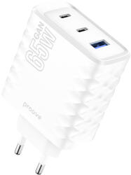 Proove Speed ? Surge hálózati töltő 1xUSB-A és 2xUSB-C csatlakozással GaN 65W - fehér