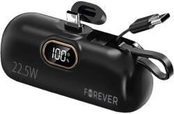 Forever MTB-100 mini powerbank 22, 5W 5000mAh USB-C - fekete