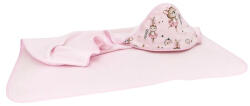 MimiNu Prosop cu gluga, MimiNu, 100x100 cm, bumbac si thermo fleece, Little Ballerina Pink (6426972022187)