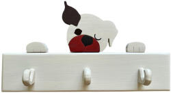 Gabeliz 4 akasztós fa gyermekfogas boxer kutya dísszel, 2 különböző méretben (3415)