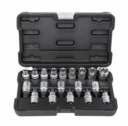 Jbm Set biti Torx T20-T70 si tubulare profil E-type E10-E24, antrenare 1/2", 19 piese, JBM 54266 (JBM-54266) Cheie tubulara