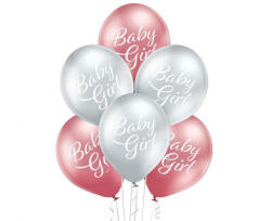 Javoli Baby Girl Glossy léggömb, lufi 6 db-os 12 inch (30cm) (MLG065114)