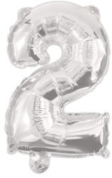 Javoli Silver, Ezüst 2-es szám fólia lufi 95 cm (PNN92468)