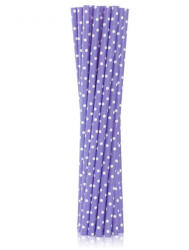 Javoli Lila Purple Dots papír szívószál 12 db-os (MLG124118)