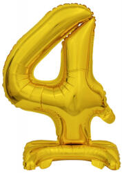 Gold, Arany mini 4-es szám fólia lufi talppal 38 cm (DPA9910072)