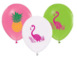 Javoli Flamingó Summer léggömb, lufi 5 db-os 12 inch (30cm) (MLG130645)