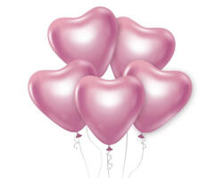  Szív Platinum Light Pink léggömb, lufi 6 db-os 12 inch (30 cm) (MLG165098)