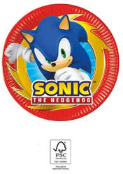 Javoli Sonic a sündisznó Sega papírtányér 8 db-os 20 cm FSC (PNN95646)