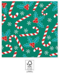 Javoli Karácsonyi Xmas Sugar Canes szalvéta 20 db-os 33x33 cm FSC (PNN95373)