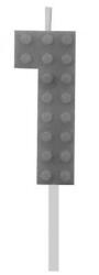 Javoli Építőkocka 1-es Grey Blocks tortagyertya, számgyertya (MLG132632B)