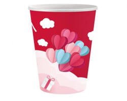 Javoli Szerelem Love Is In The Air Red papír pohár 6 db-os 250 ml (MLG165692)