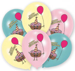 Javoli Happy Birthday Cake léggömb, lufi 6 db-os 11 inch (27, 5cm) (DPA9905018)