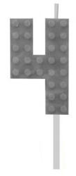 Javoli Építőkocka 4-es Grey Blocks tortagyertya, számgyertya (MLG132755B)