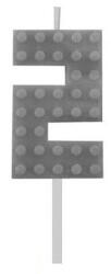 Javoli Építőkocka 2-es Grey Blocks tortagyertya, számgyertya (MLG132731B)