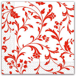 Javoli Piros mintás Arabesque Red szalvéta 20 db-os 33x33 cm FSC (PNN80904)